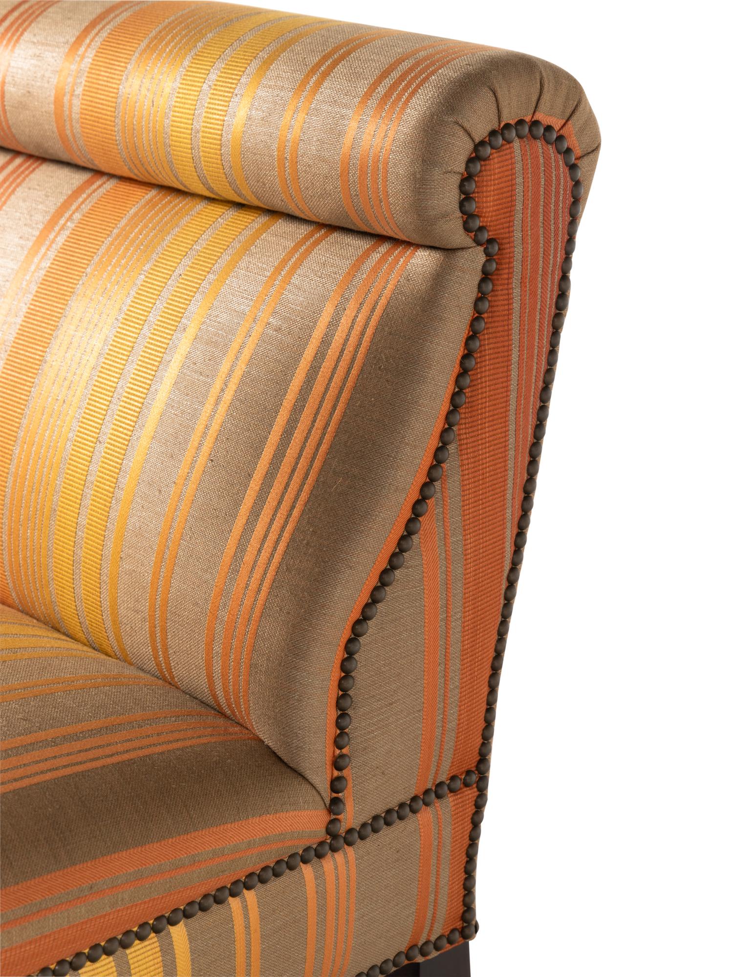 A Pair of George Smith Custom Upholstered Slipper Chairs