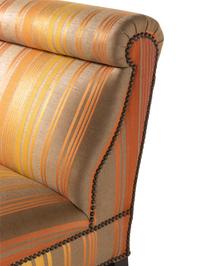 A Pair of George Smith Custom Upholstered Slipper Chairs