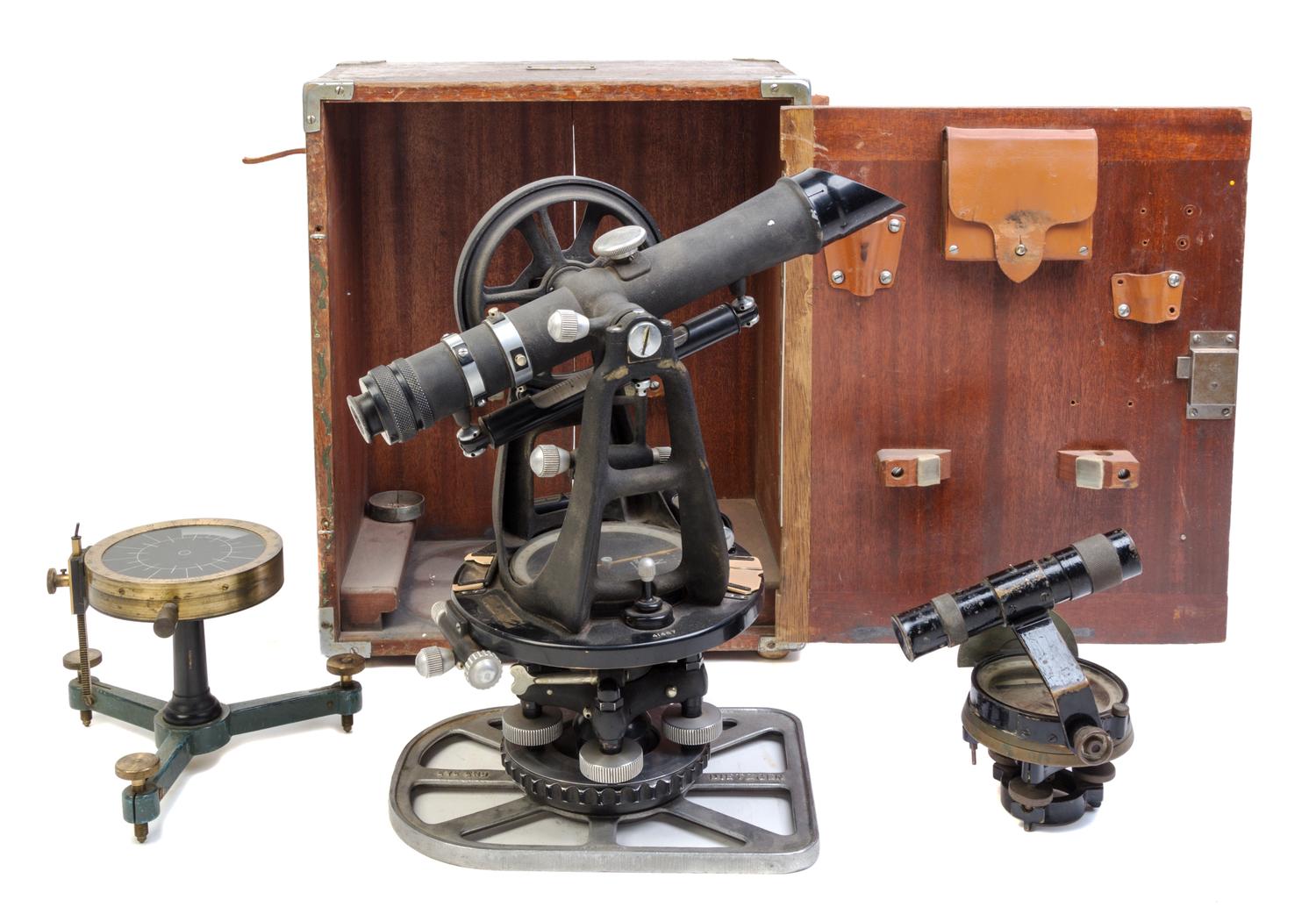 A Group of Three Surveyor's Instruments Length of first scope 12 inches. — 20TH CENTURY