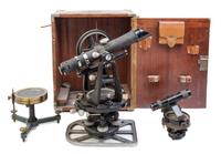 A Group of Three Surveyor's Instruments Length of first scope 12 inches. — 20TH CENTURY
