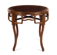 A Chinese Huali Center Table 18TH/19TH CENTURY Height 31 7/8 x diameter 32 7/8 inches. — 18TH/19TH CENTURY