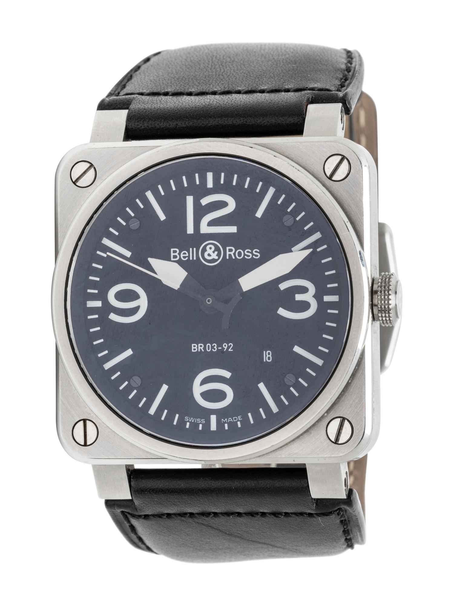 BELL & ROSS, REF. BR03-92 STAINLESS STEEL WATCH