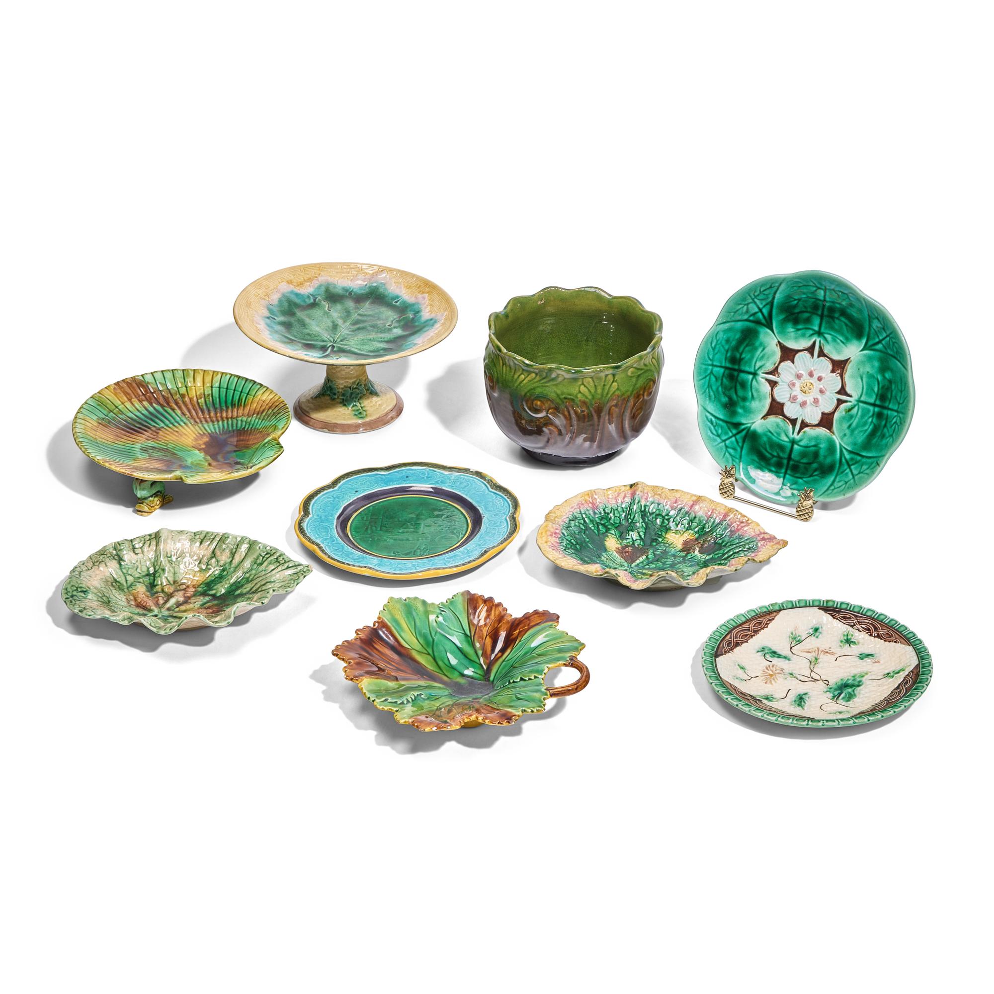 A Group of Majolica Tablewares