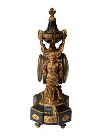 A Napoleon III Gilt Bronze and Marble Clock