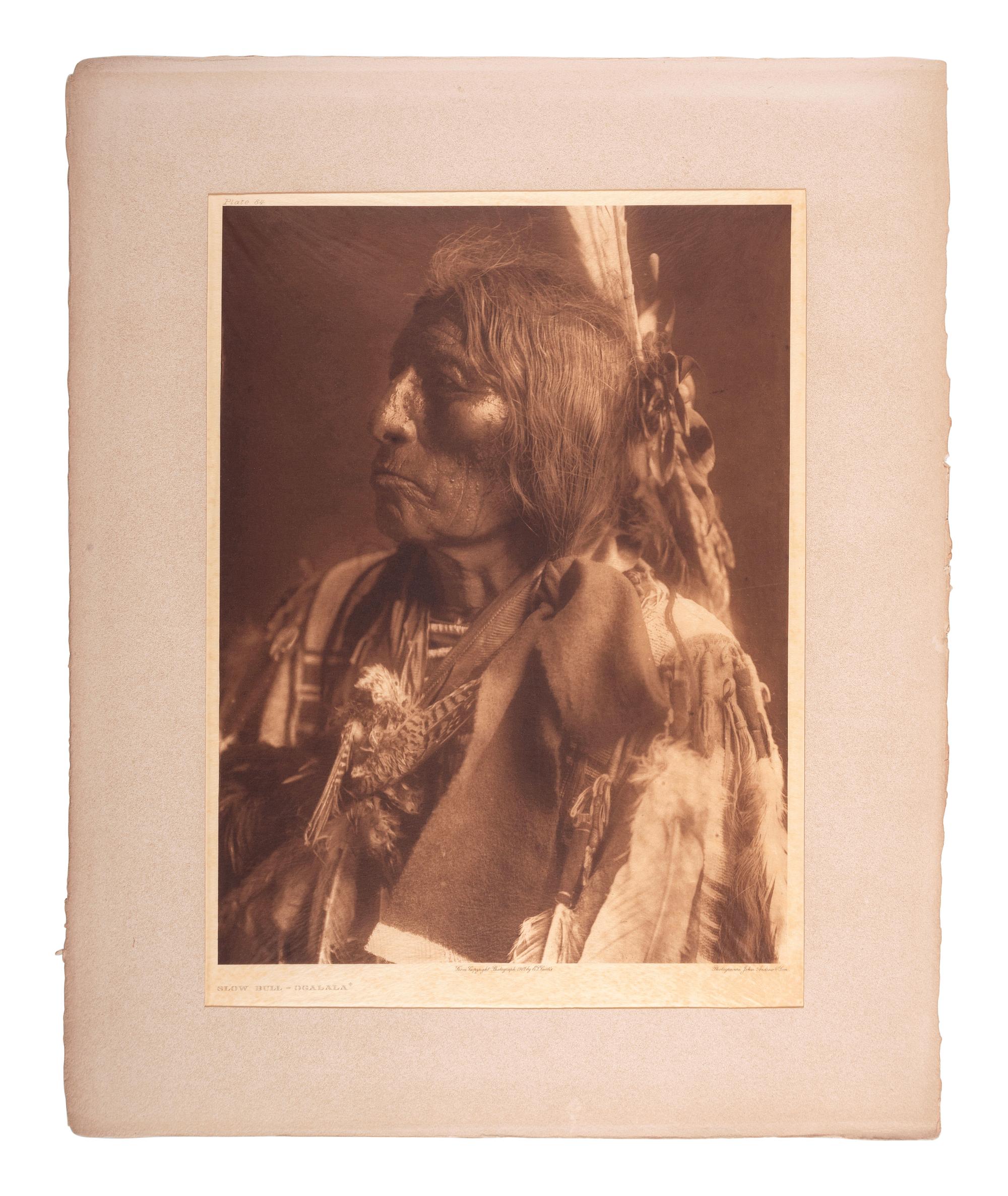 CURTIS, Edward (1868-1952). Slow Bull - Ogalala (Plate 84, portfolio 3)