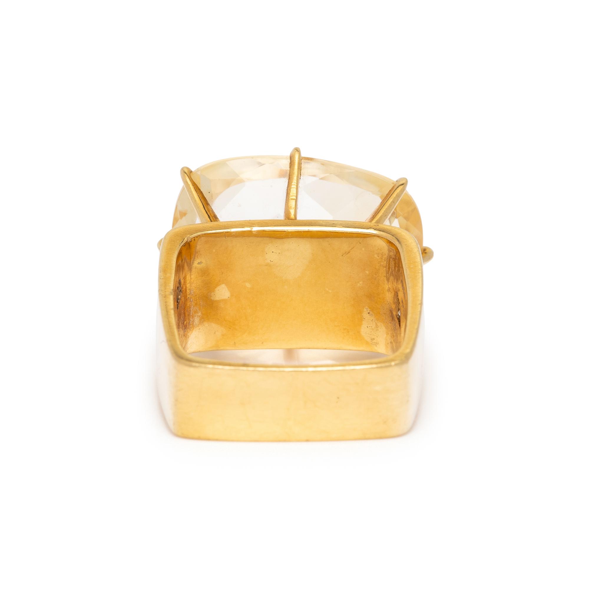 H. STERN, CITRINE AND YELLOW GOLD RING