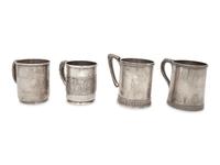 Four Tiffany & Co. Silver Mugs — New York, 19th/20th Century