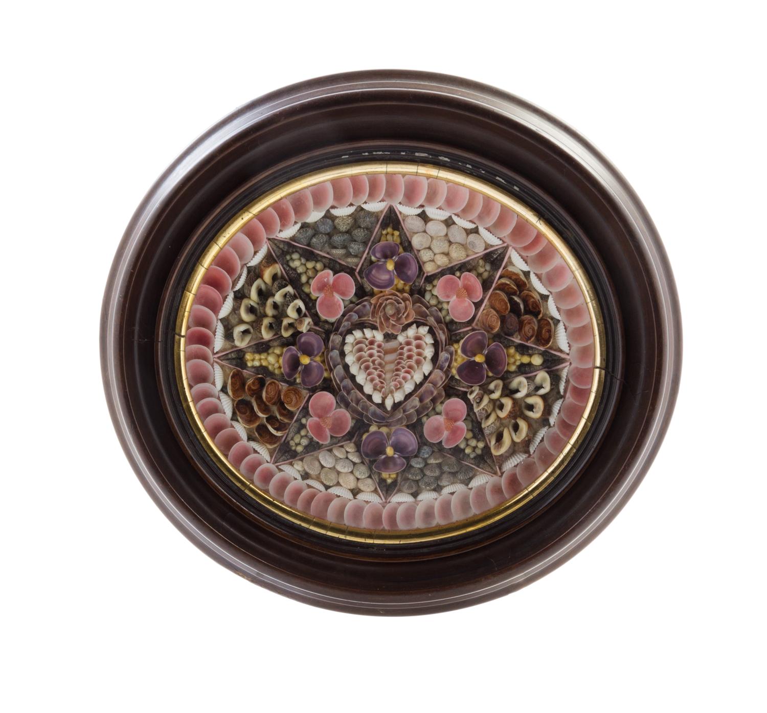 A Framed Sailor's Shell Valentine Overall height 12 x width 13 3/4 inches. — MID 19TH CENTURY