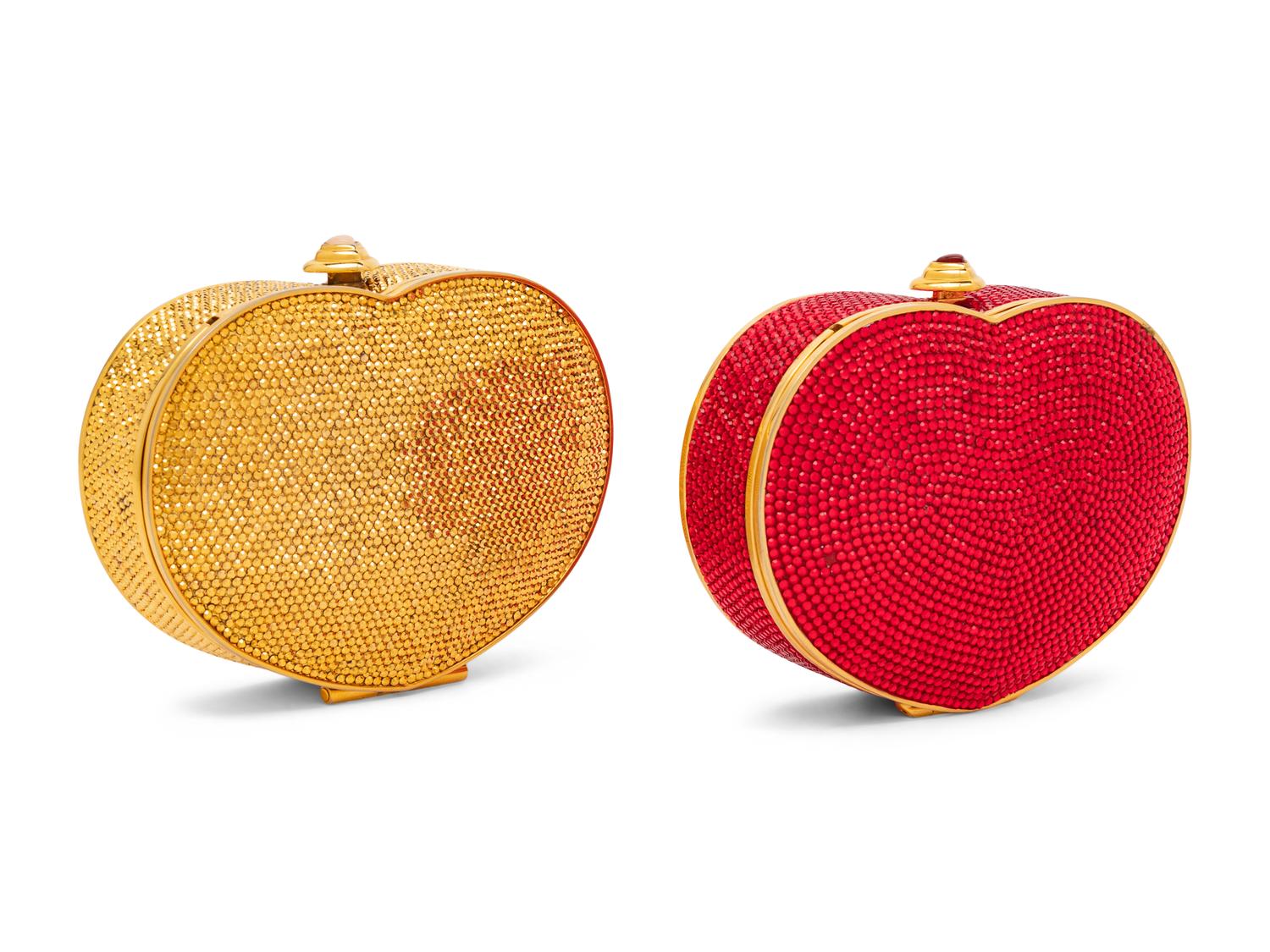 Judith Leiber, Two Heart-Shaped Miniaudières