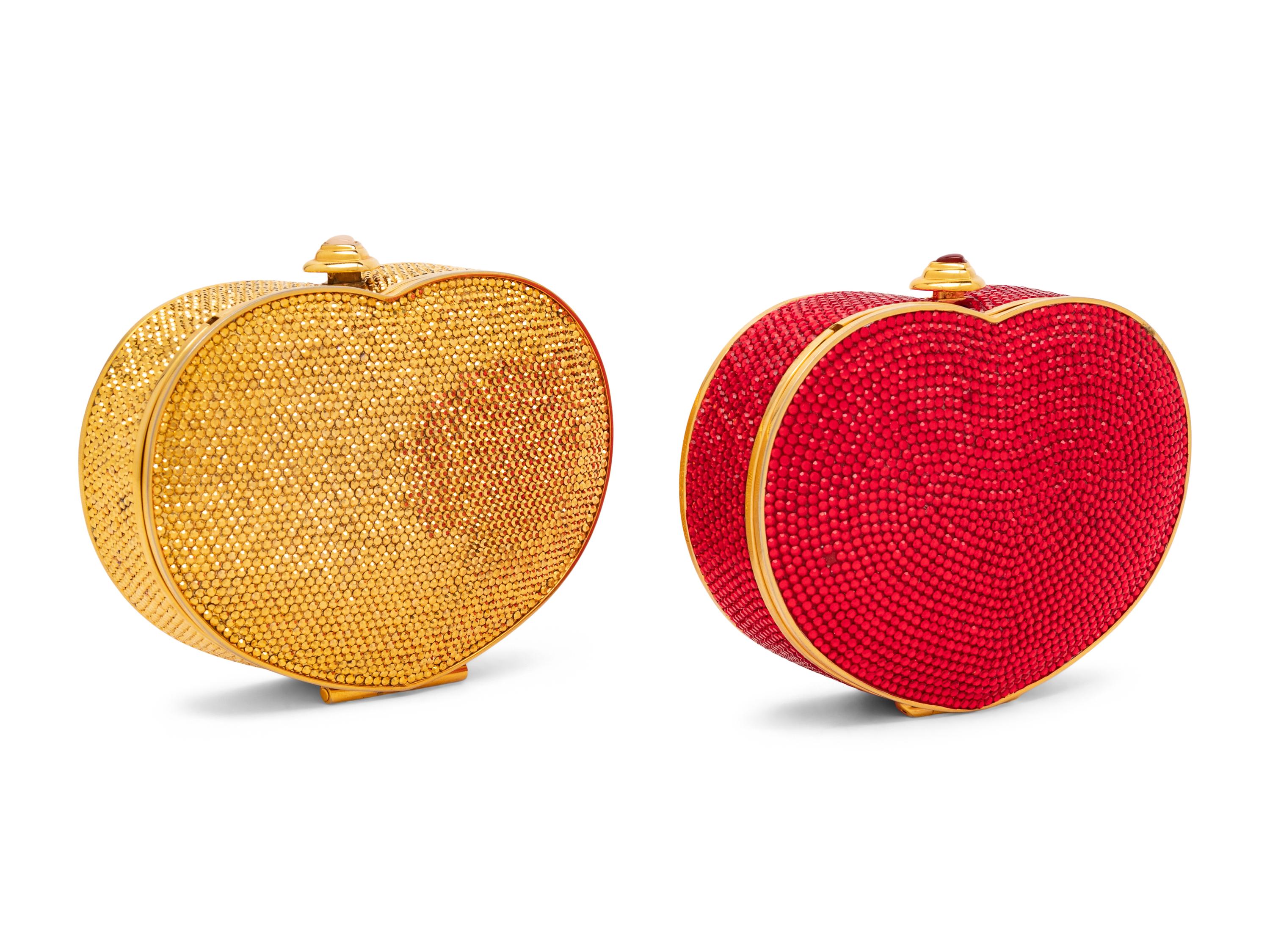 Judith Leiber, Two Heart-Shaped Miniaudières