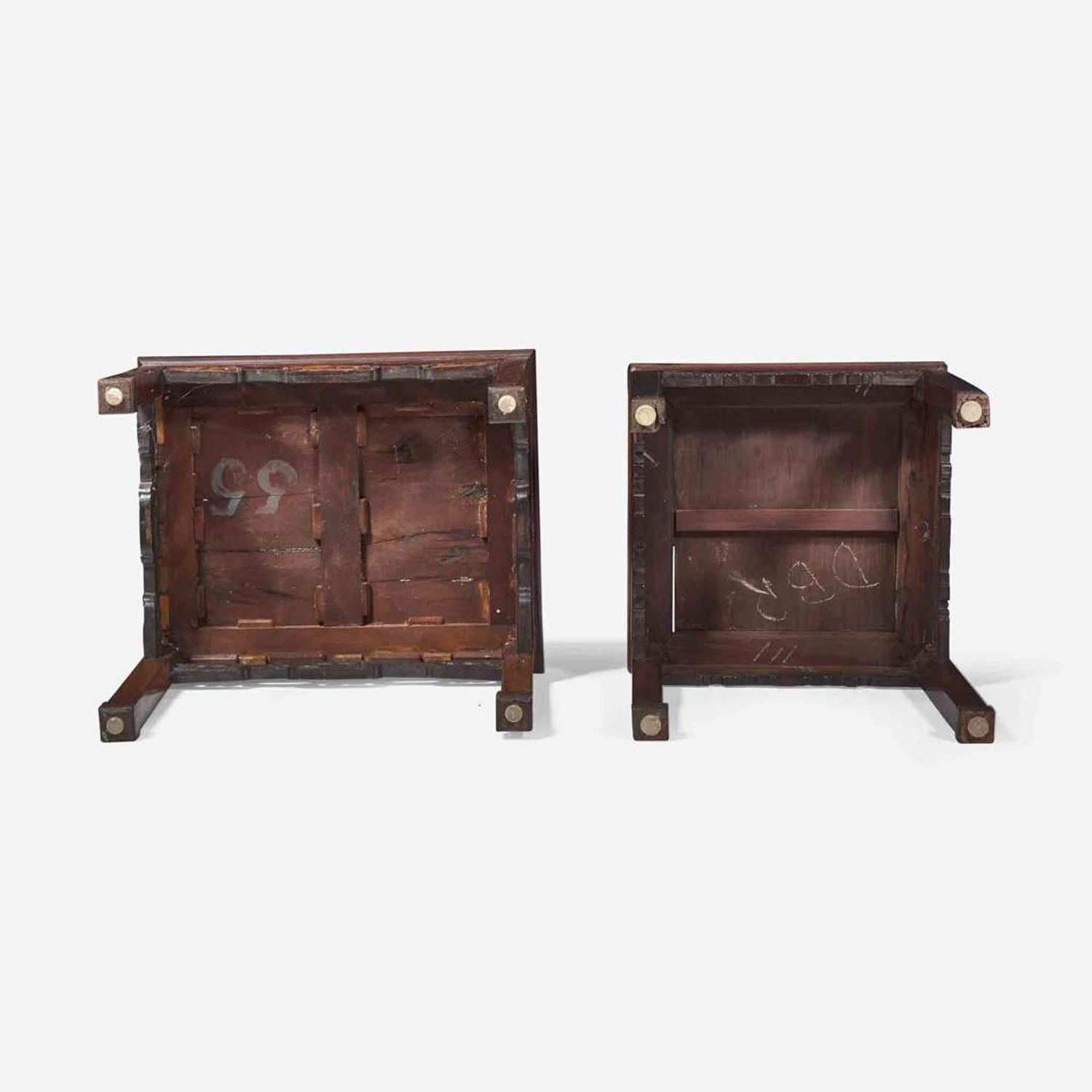 Two Chinese hardwood side tables