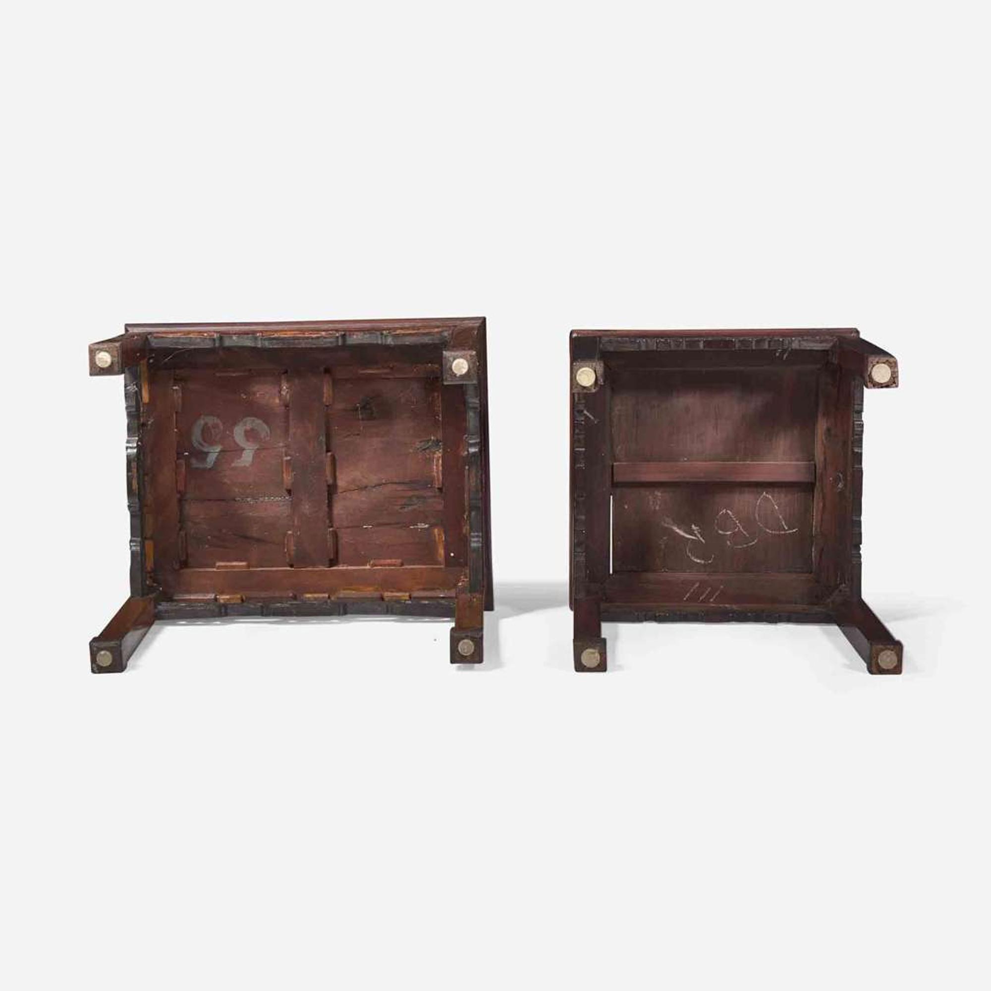 Two Chinese hardwood side tables