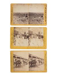 [NEW MEXICO]. BROWN, W. Henry, photographer. A group of 3 stereoviews of Santa Fe, incl. Santa Fe And Vicinity. Eastern part of city from old Fort Marcy . Santa Fe, NM.