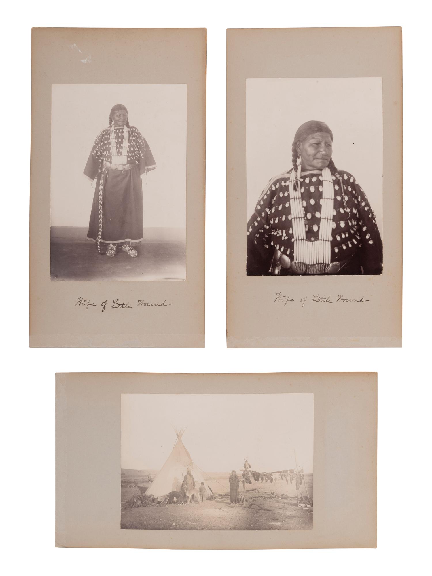 [NATIVE AMERICANS]. A group of 14 photographs of Native American subjects in South Dakota, incl. Red Cloud, Spotted Elk, Flat Iron, and White Deer. Ca 1900.