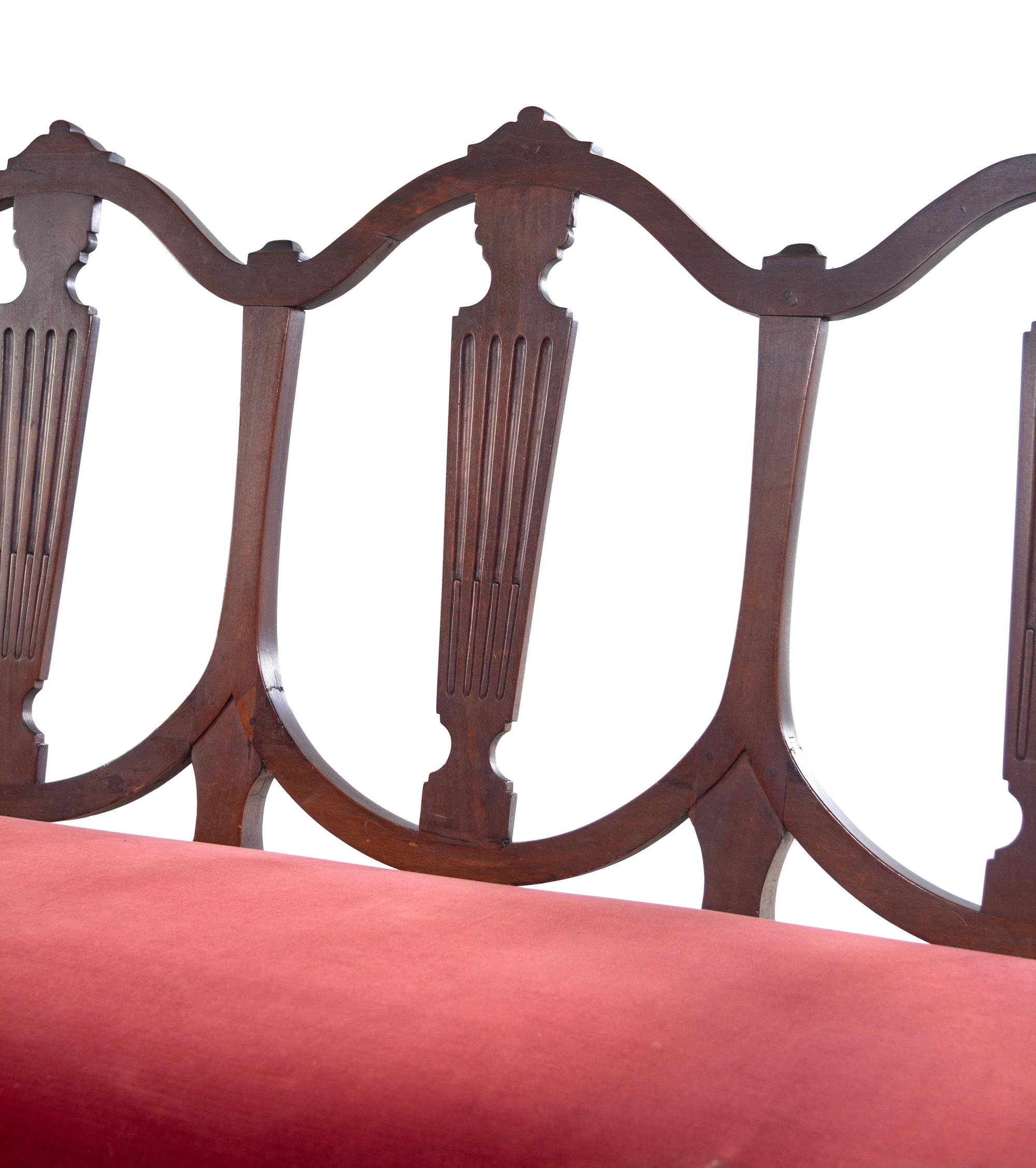 A Classical Style Mahogany Quadruple-Back Settee