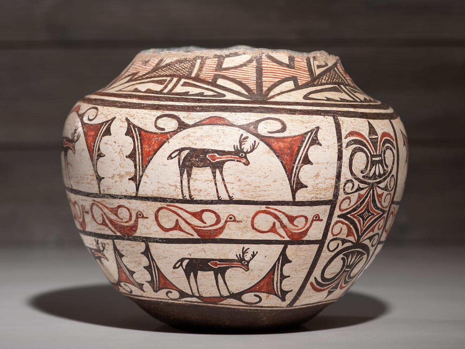 Zuni Pottery Olla, with Ladle Wear