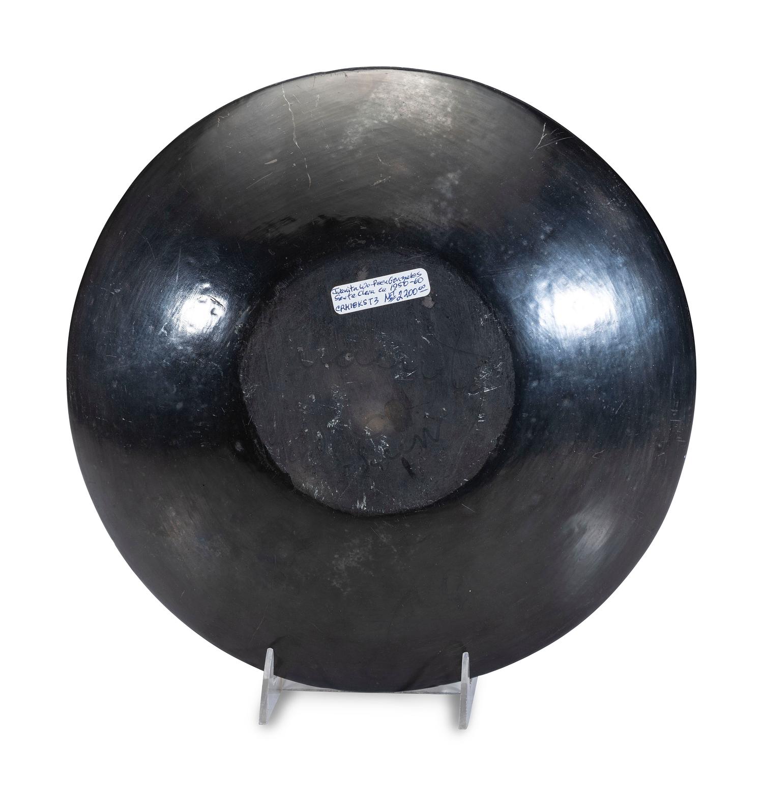 Carved Blackware Pottery Plate