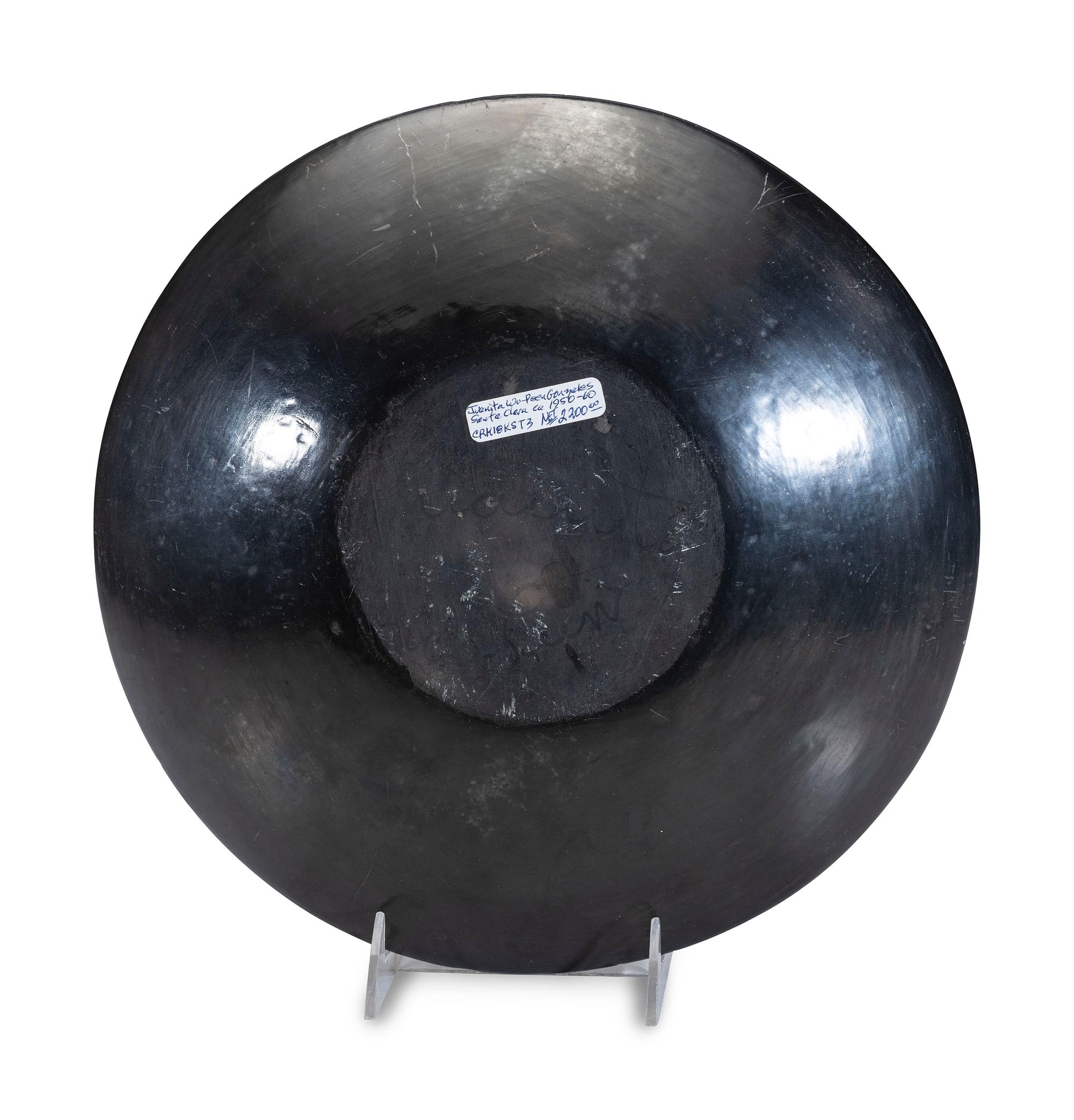 Carved Blackware Pottery Plate