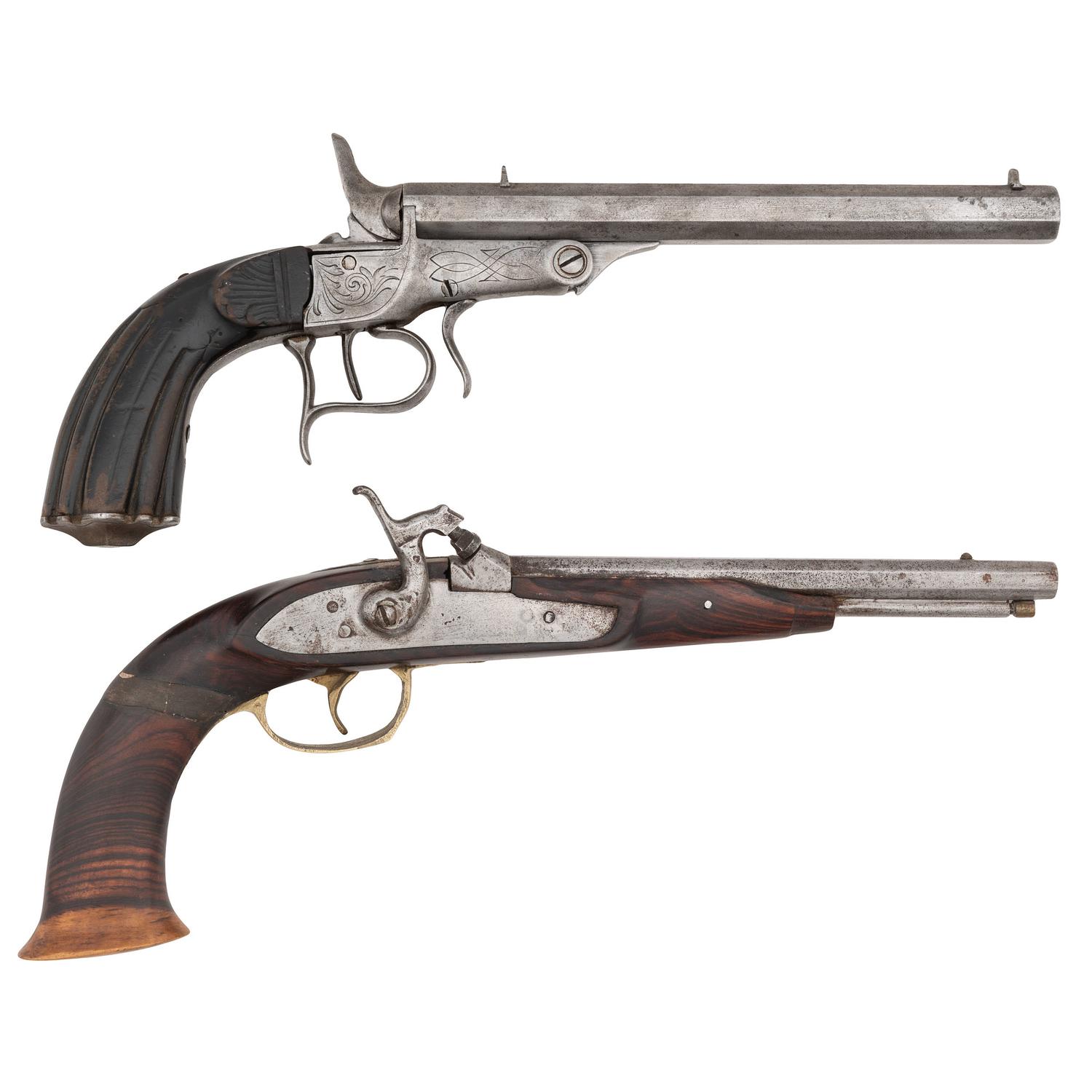 Belgian Target Pistol and Continental Flintlock