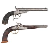 Belgian Target Pistol and Continental Flintlock