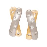 HENRY DANKNER, BICOLOR GOLD AND DIAMOND EARRINGS