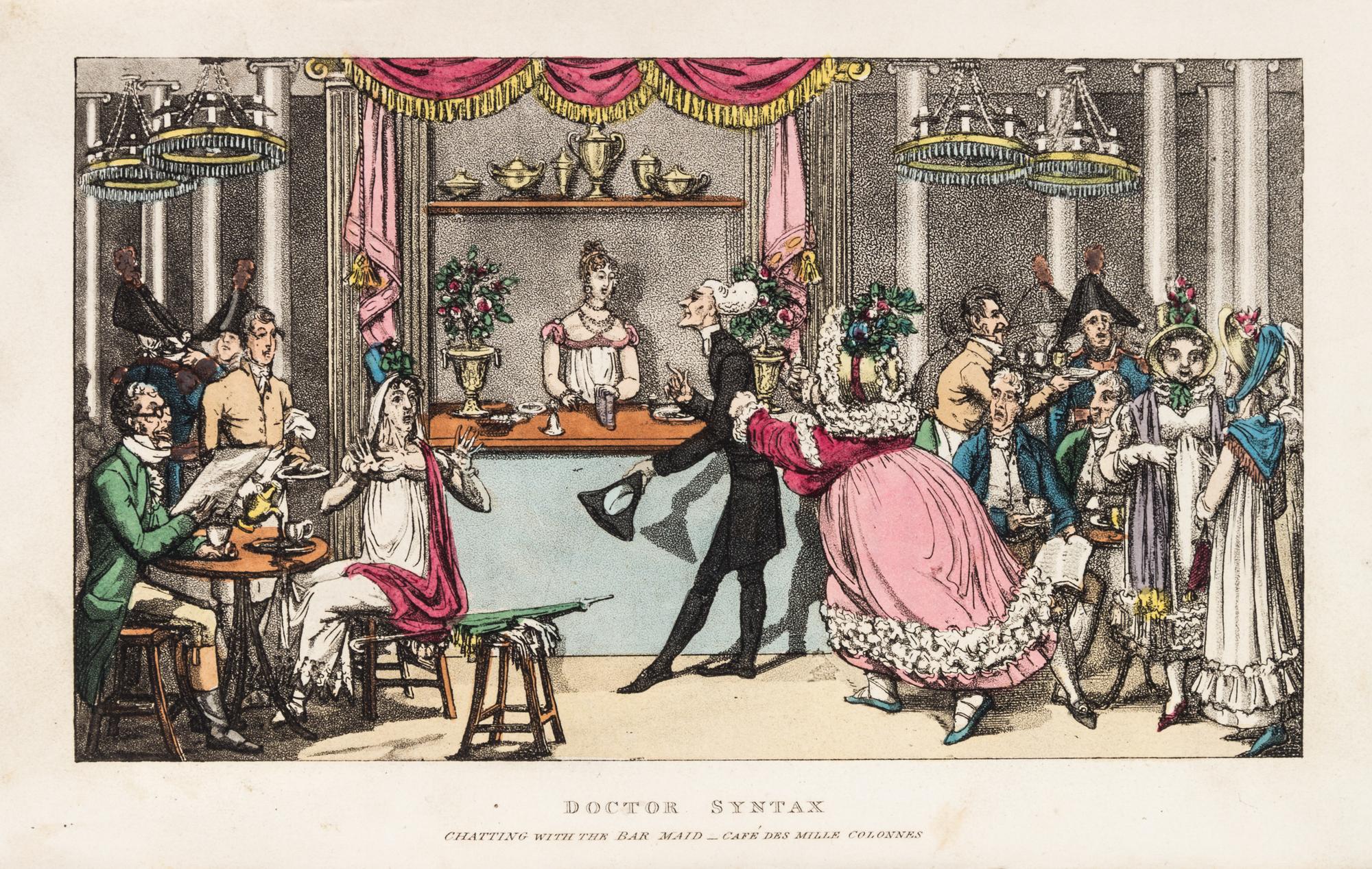 (ROWLANDSON, THOMAS) COMBE, WILLIAM. Doctor Syntax in Paris, with A Tour of Doctor Syntax. London, 1820. 2vols.