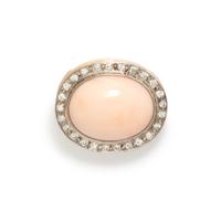 ANGEL SKIN CORAL AND DIAMOND PENDANT