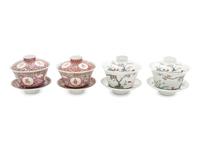 Two Pairs of Chinese Famille Rose Porcelain Tea Bowls