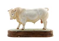 A Royal Worcester Porcelain Model of a Bull Width overall 11 inches. — MODELED BY DORIS LINDNER