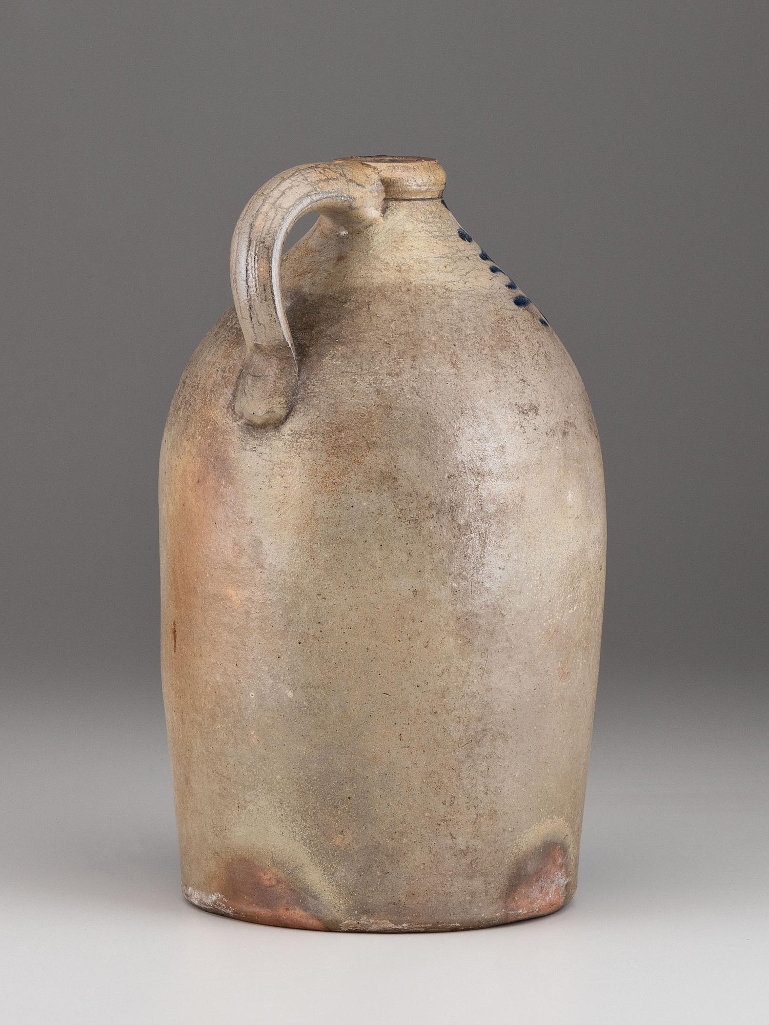 A Three-Gallon Cobalt Decorated Stoneware Jug