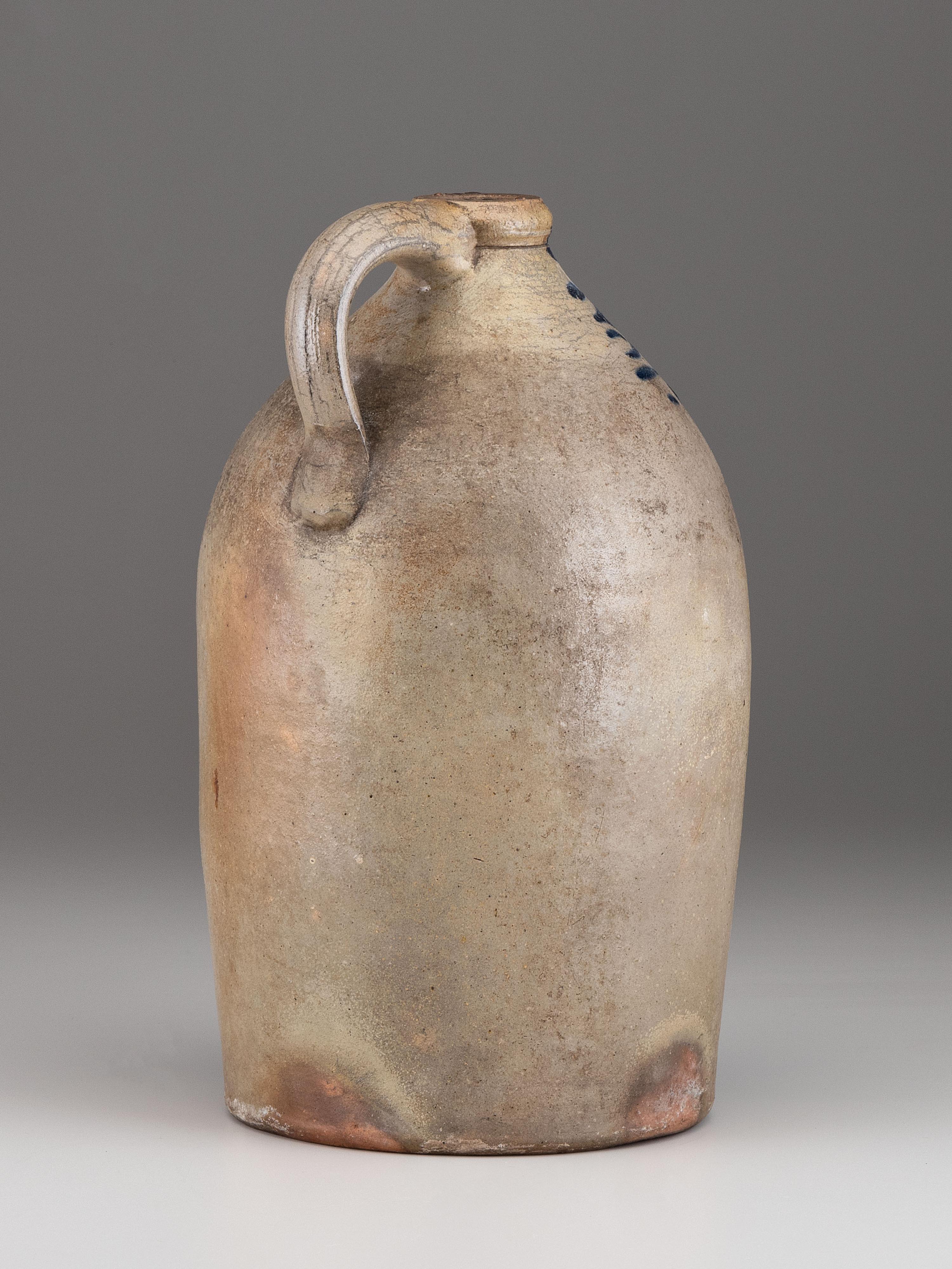 A Three-Gallon Cobalt Decorated Stoneware Jug
