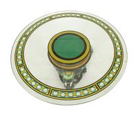 A Glazed Ceramic Elephant Base Table with Painted Glass Top — 20th Century