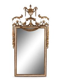 A Neoclassical Style Painted and Parcel Gilt Mirror — LATE 19TH CENTURY