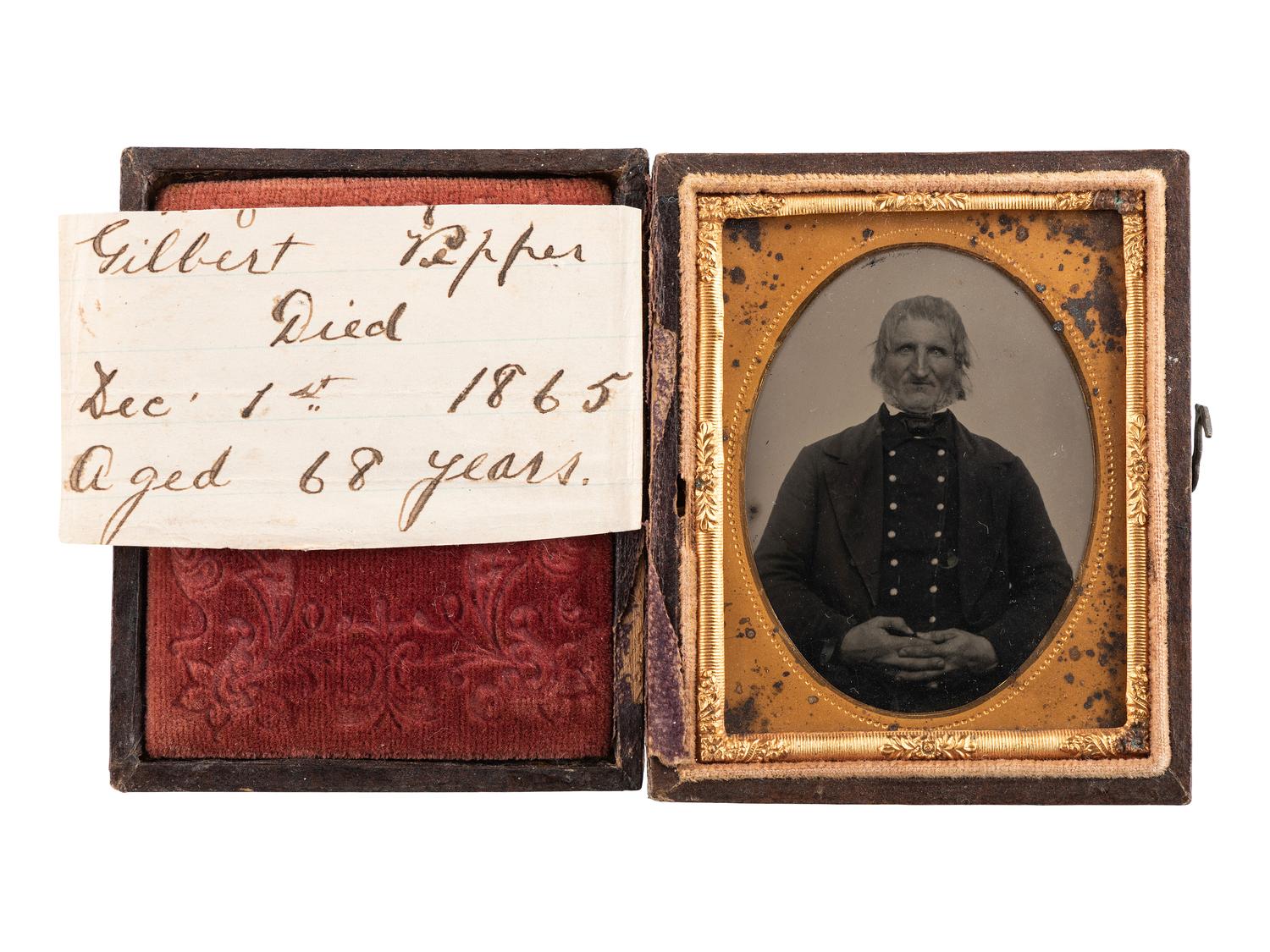 [EARLY PHOTOGRAPHY]. Ninth plate ambrotype of War of 1812 veteran.