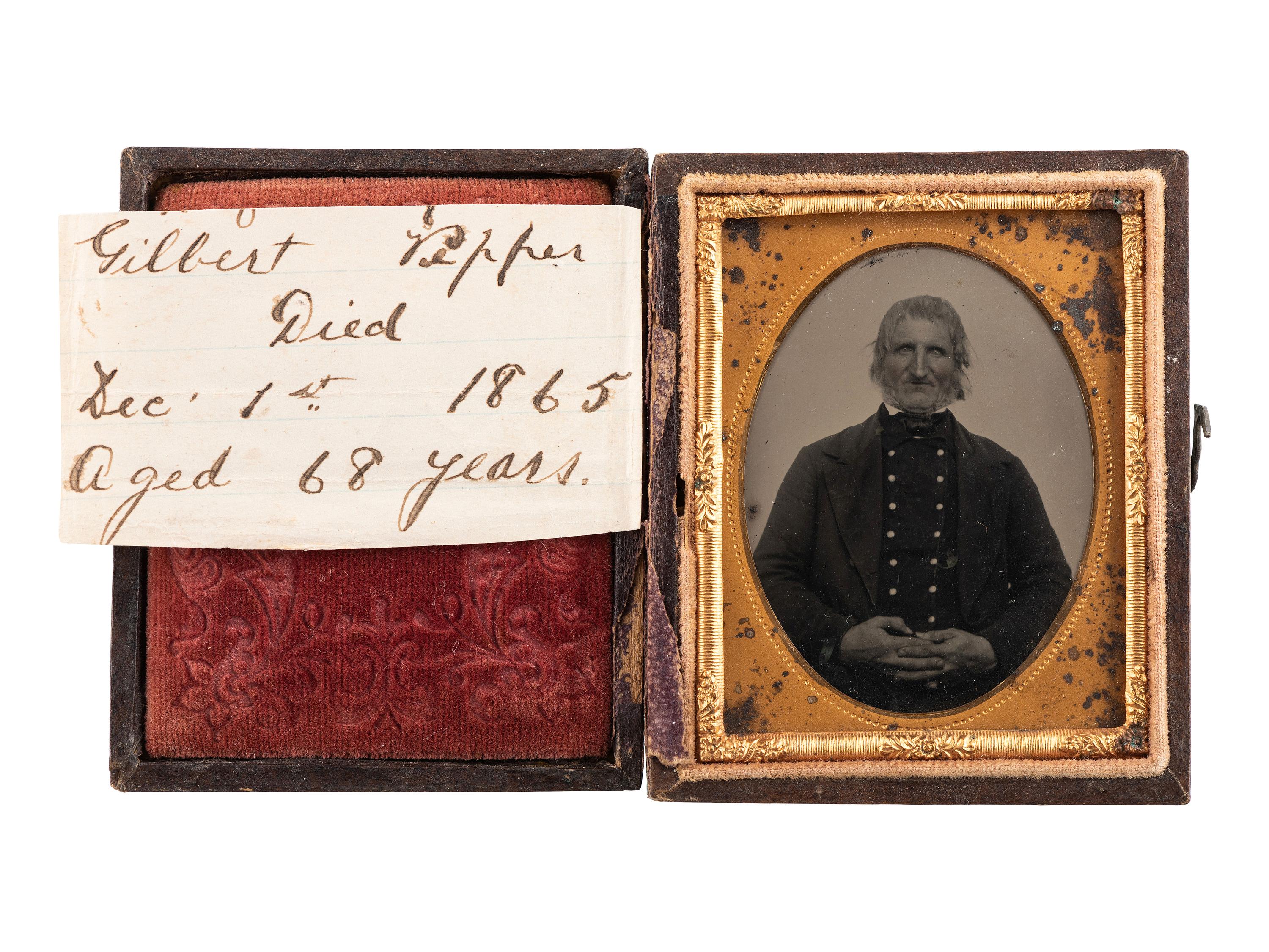 [EARLY PHOTOGRAPHY]. Ninth plate ambrotype of War of 1812 veteran.