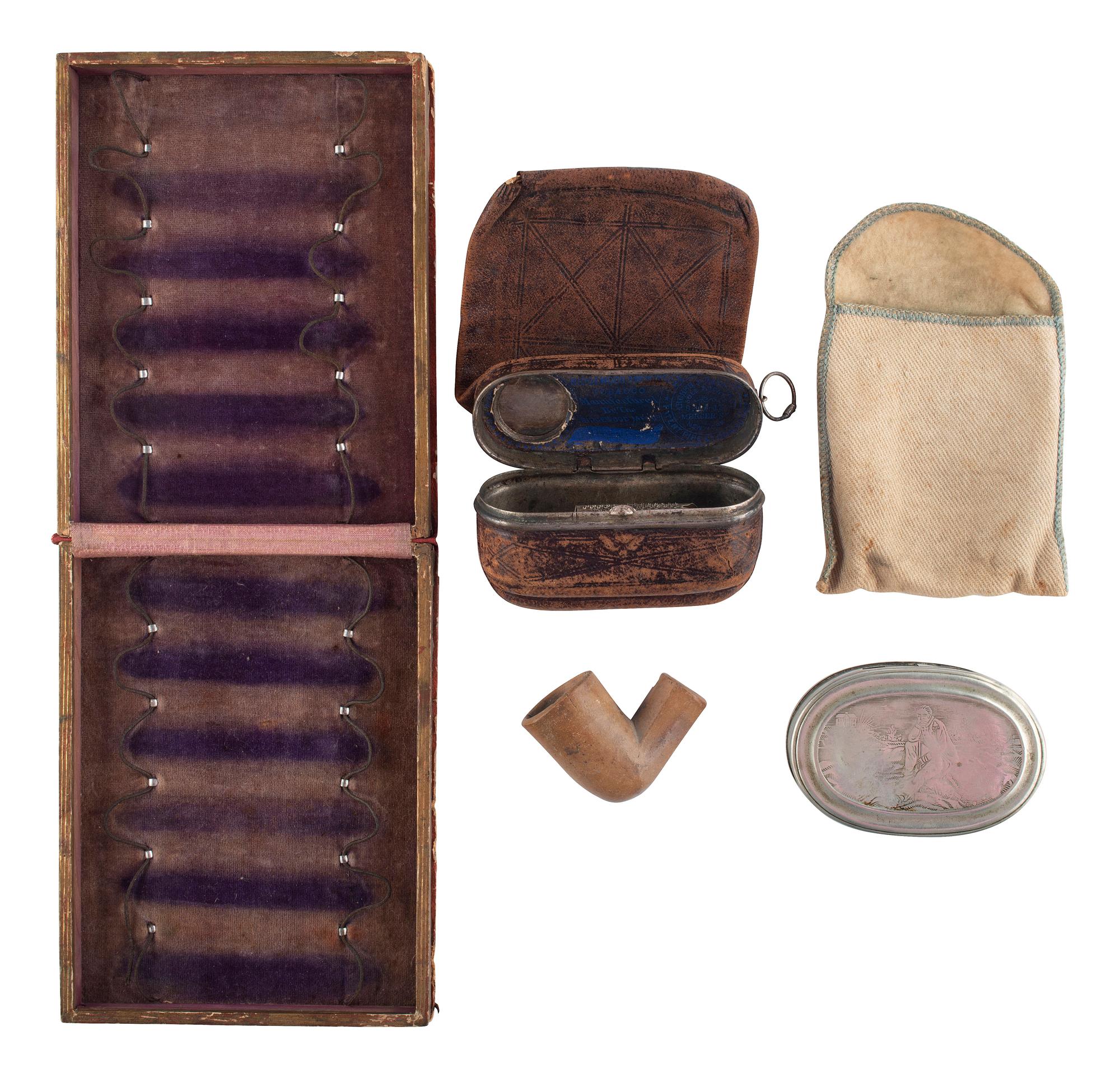 [CIVIL WAR]. A group of 5 smoking-related items, comprising: