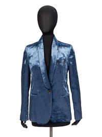 Brunello Cucinelli, Crushed Velvet Blazer with Monili Details