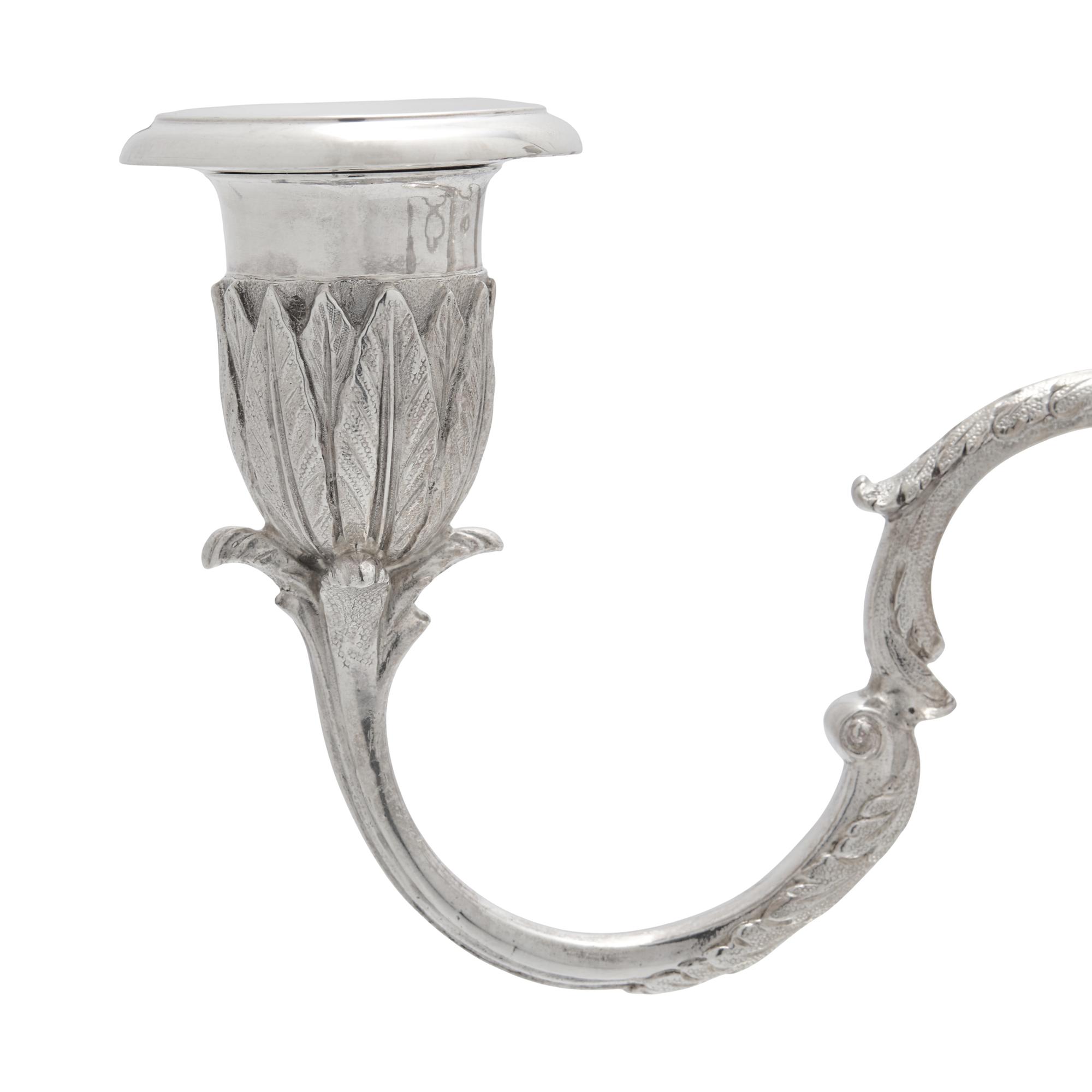 An English Silver Five-Light Candelabrum