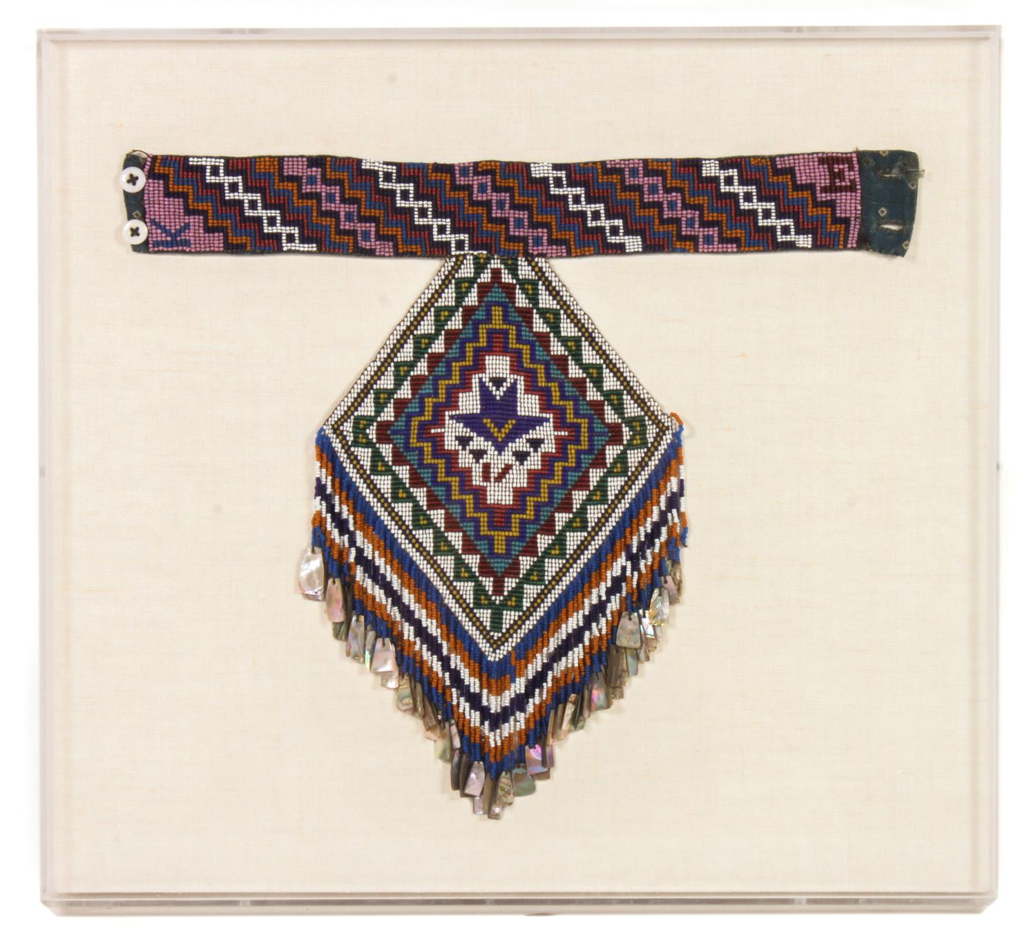 Apache Beaded T-Necklace Height 18 x width 17 inches — Early 20th Century