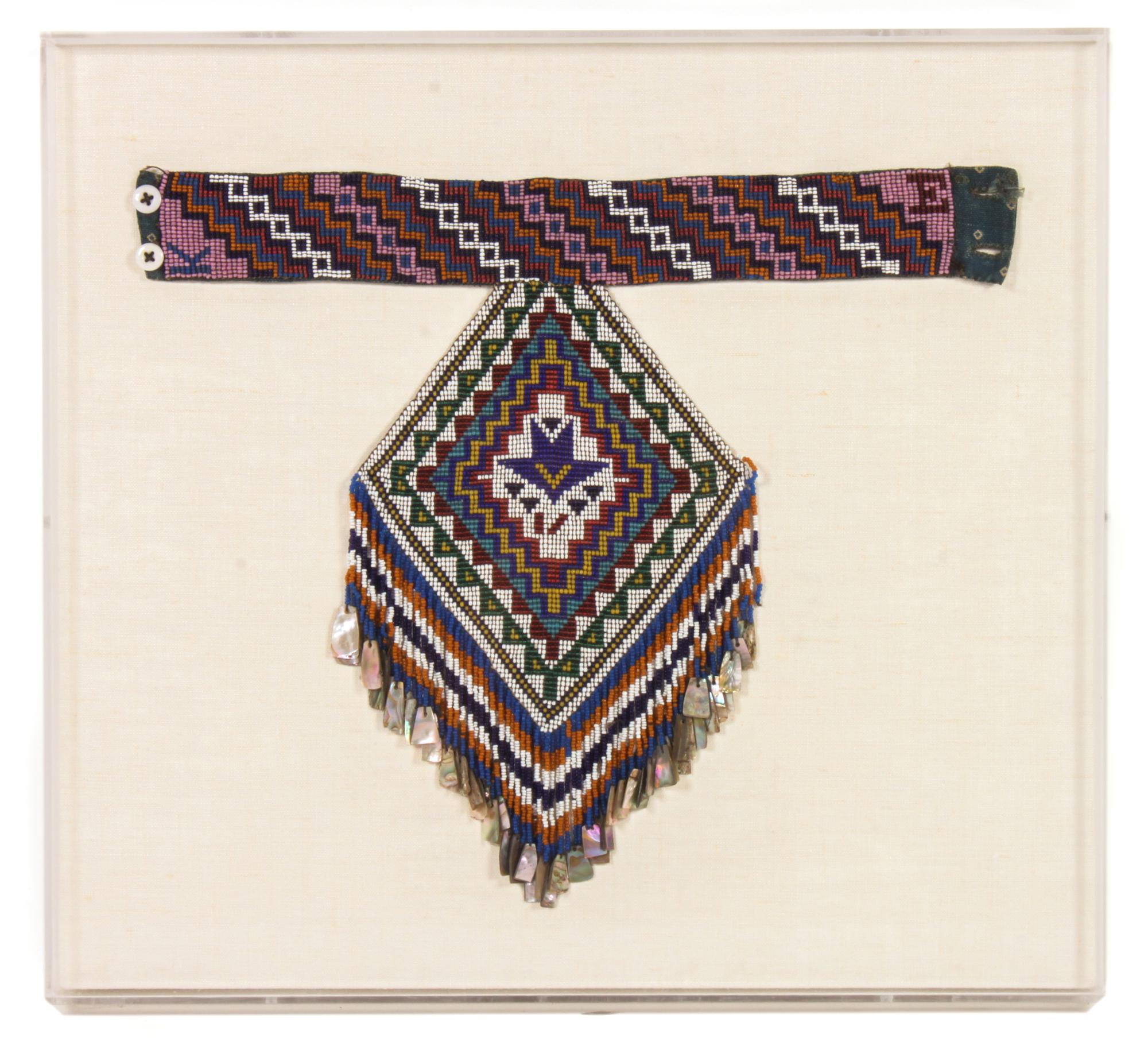 Apache Beaded T-Necklace Height 18 x width 17 inches — Early 20th Century