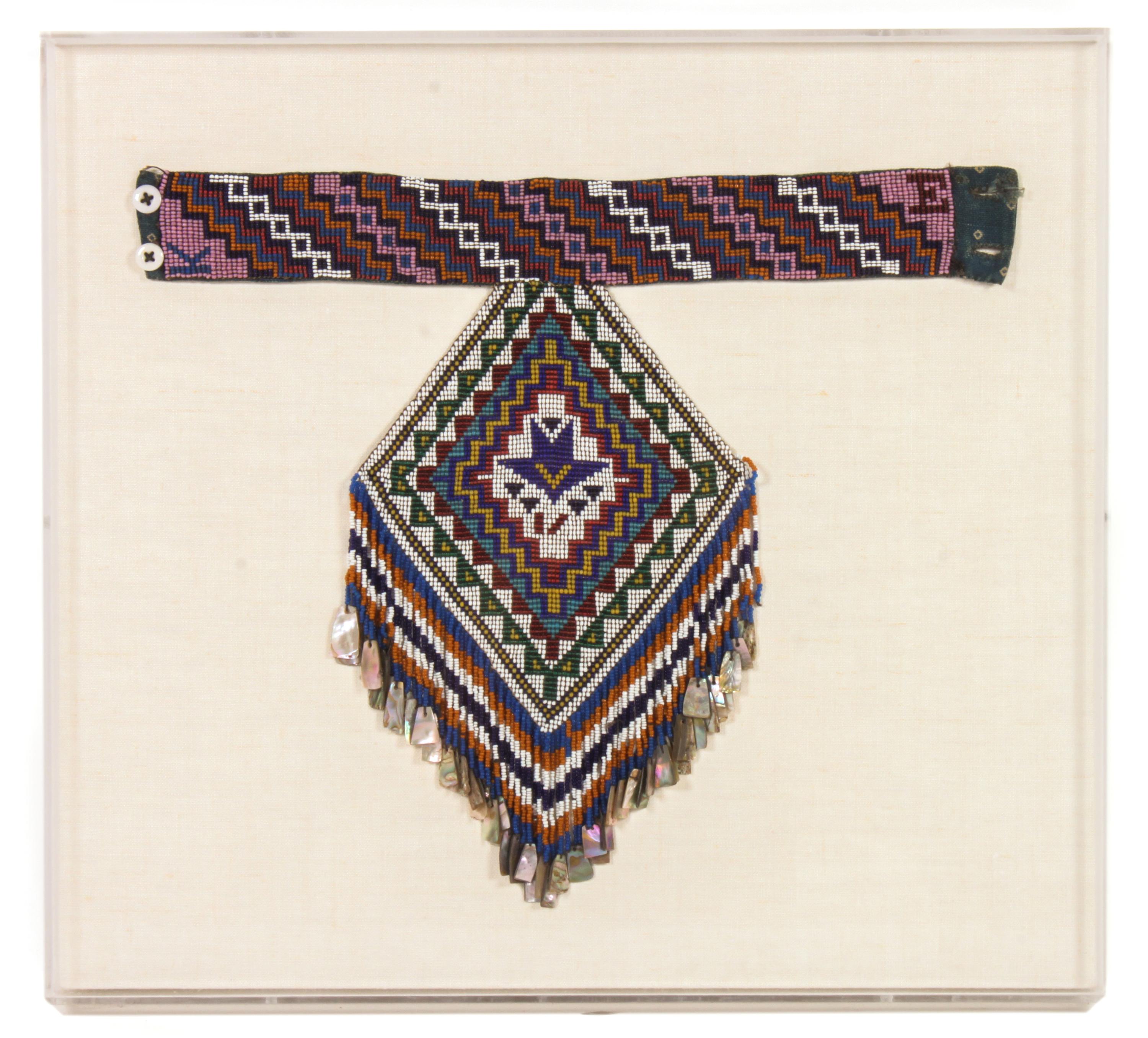 Apache Beaded T-Necklace Height 18 x width 17 inches — Early 20th Century