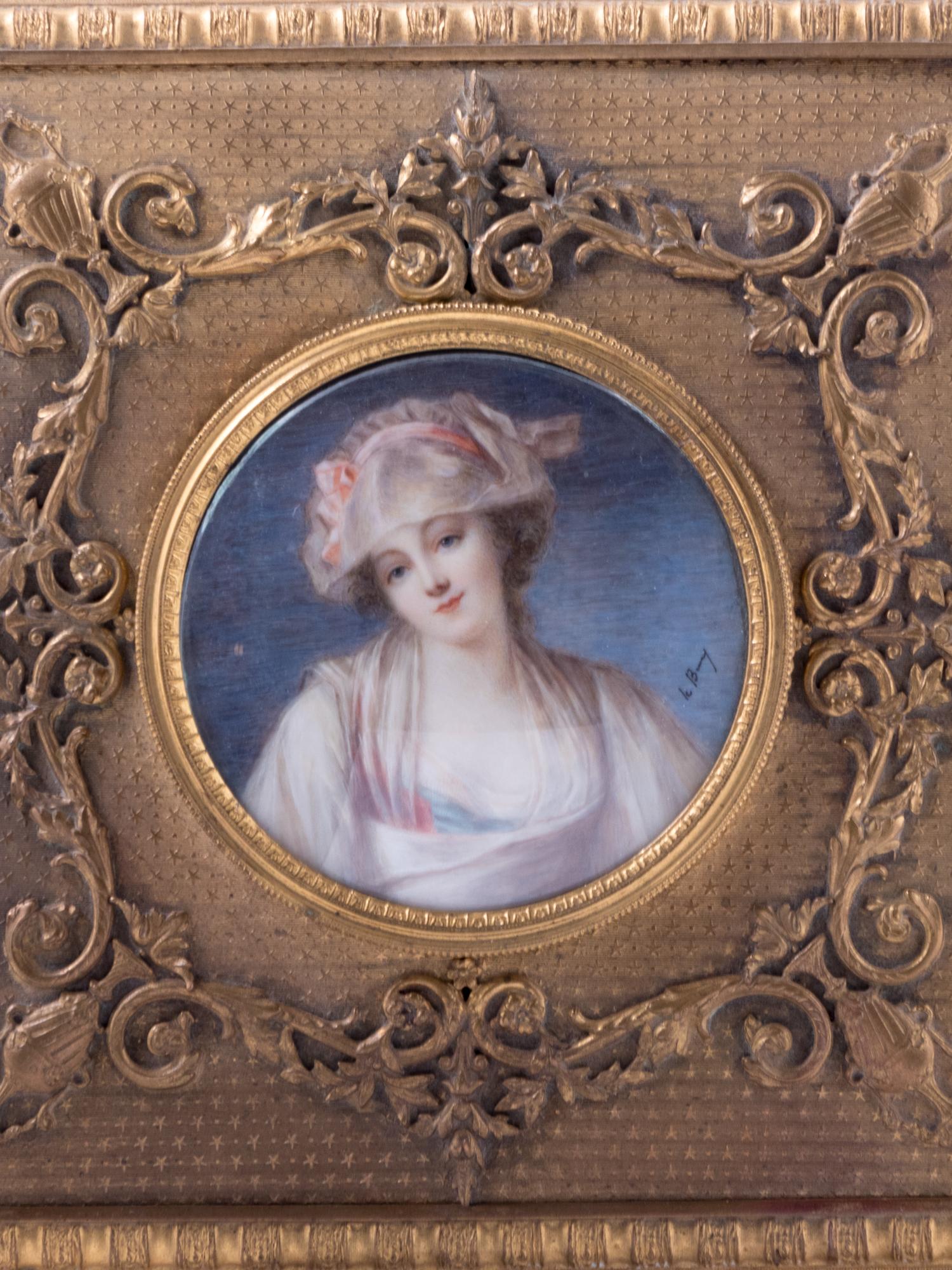 A French Portrait Miniature-Inset Gilt Bronze Table Casket