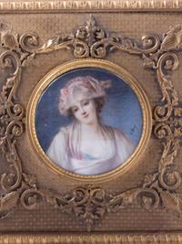 A French Portrait Miniature-Inset Gilt Bronze Table Casket