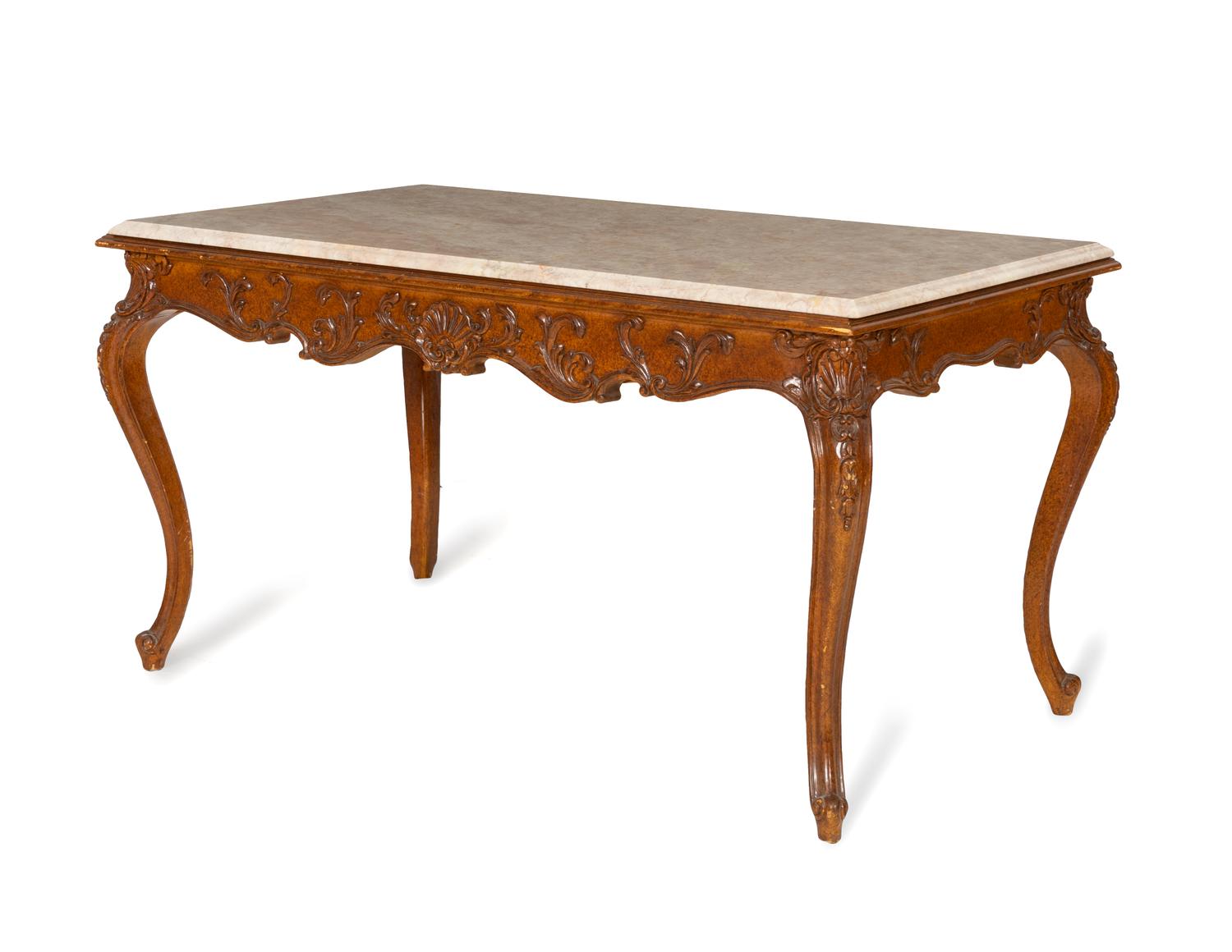 A Louis XV Style Marble-Top Table