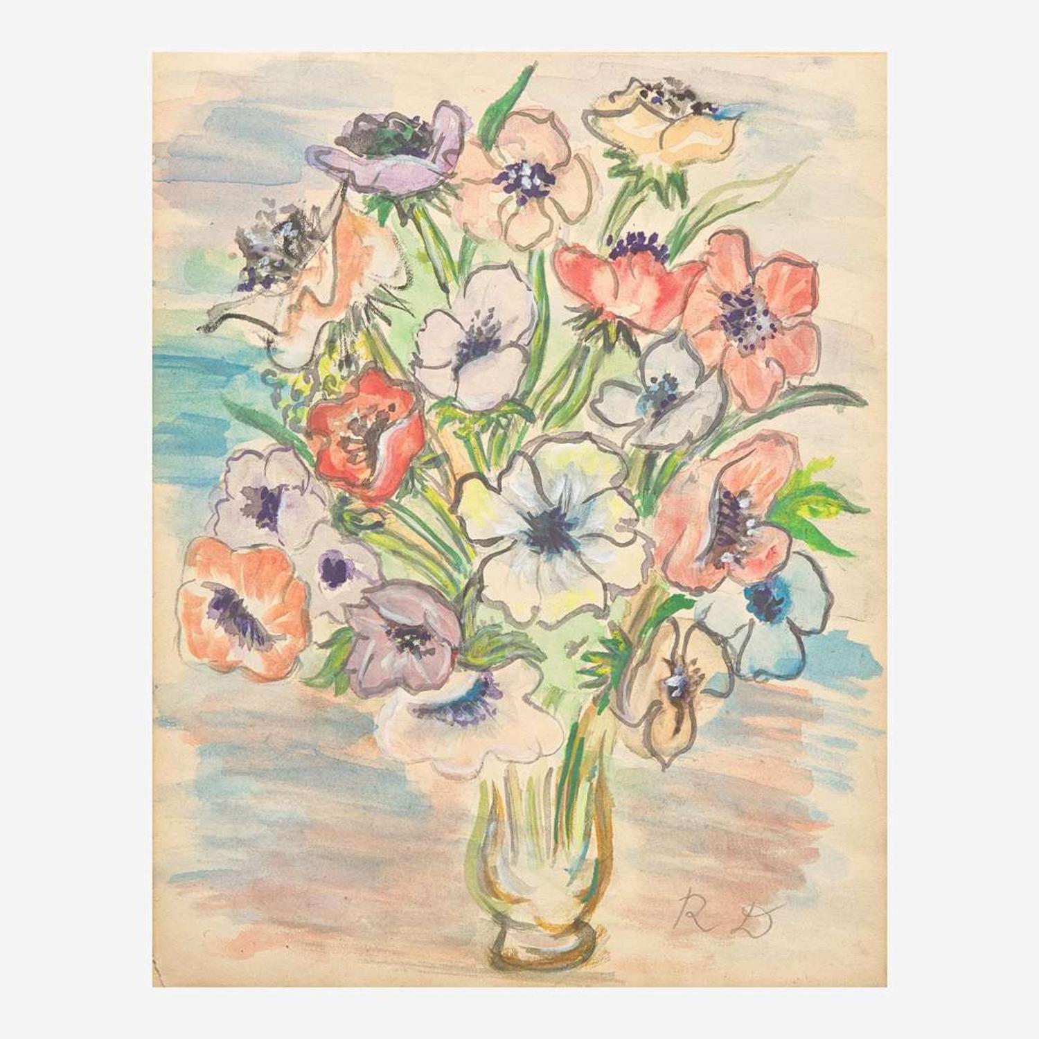Raoul Dufy (French, 1877-1953) Bouquet d'Anémones dans un Vase