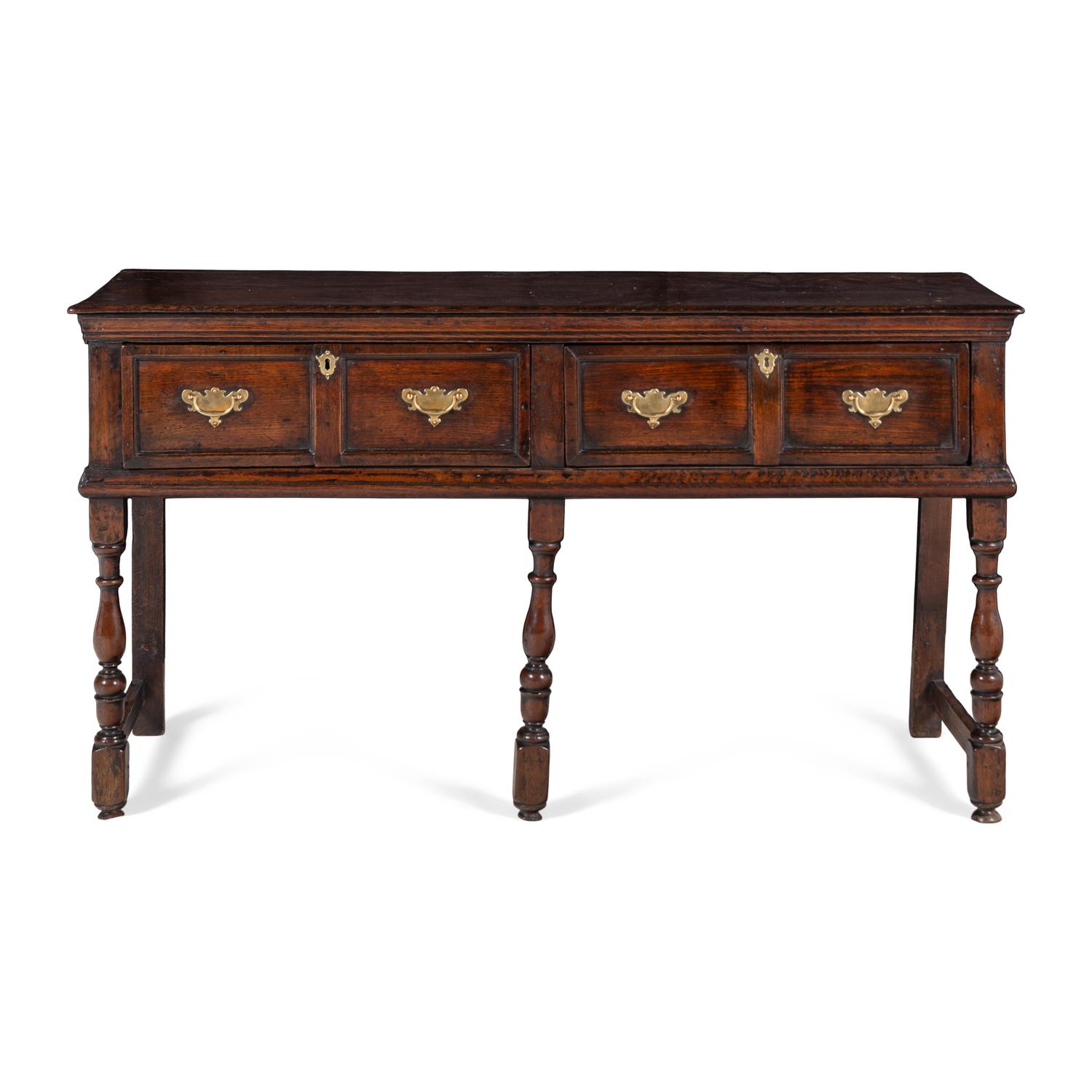 An English Oak Two-Drawer Dresser