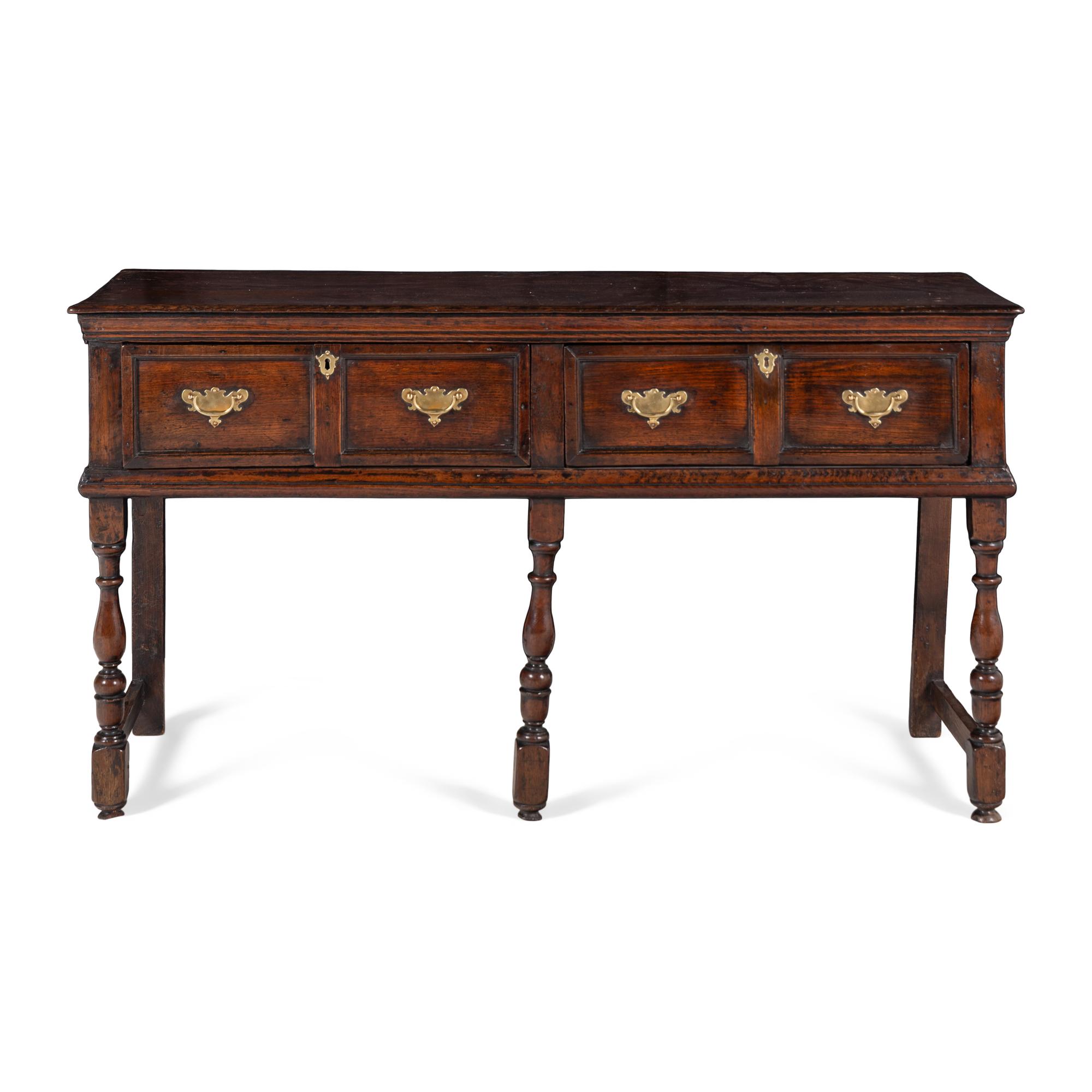 An English Oak Two-Drawer Dresser