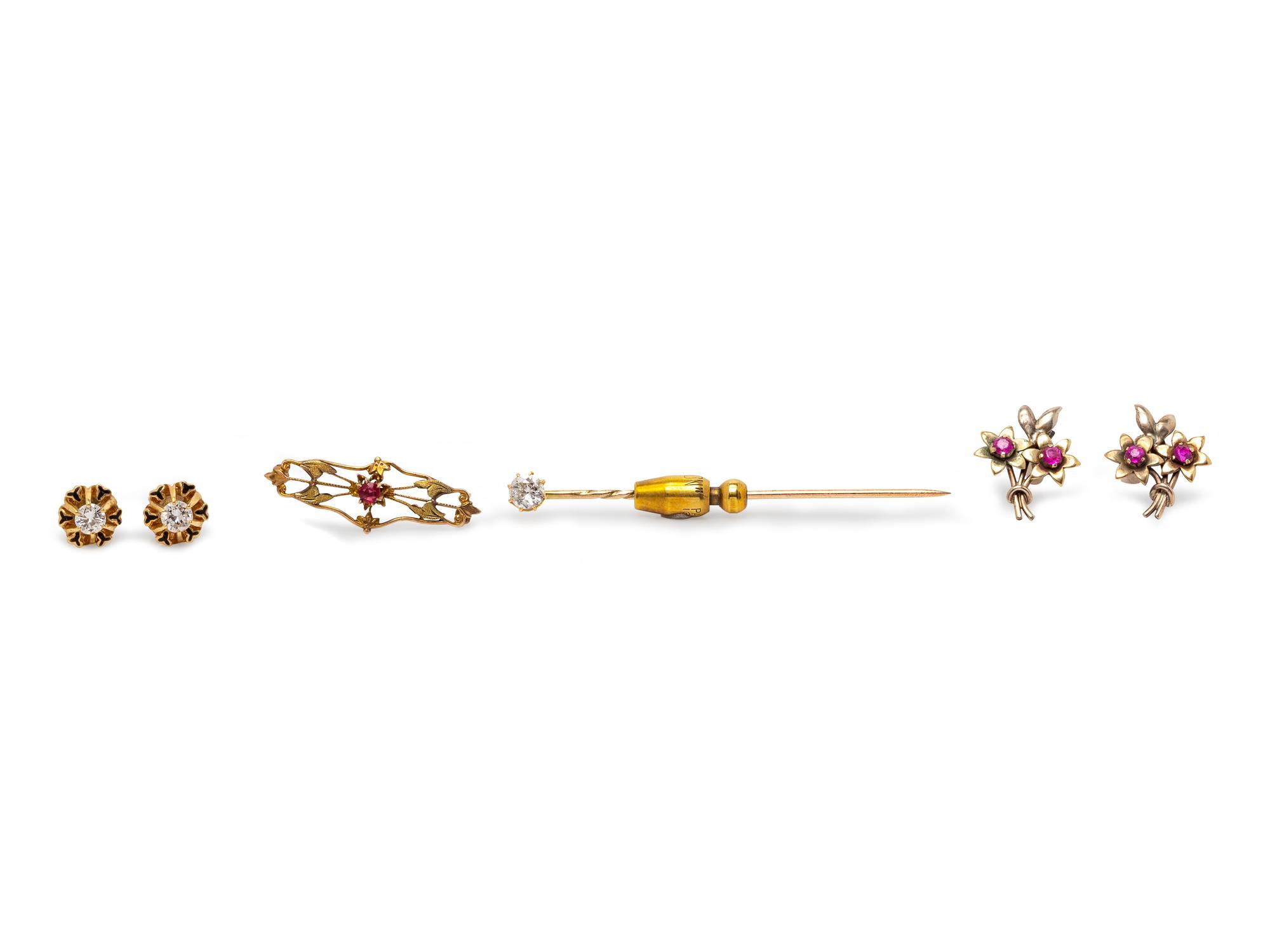 A Collection of Yellow Gold and Gemstone Jewelry,