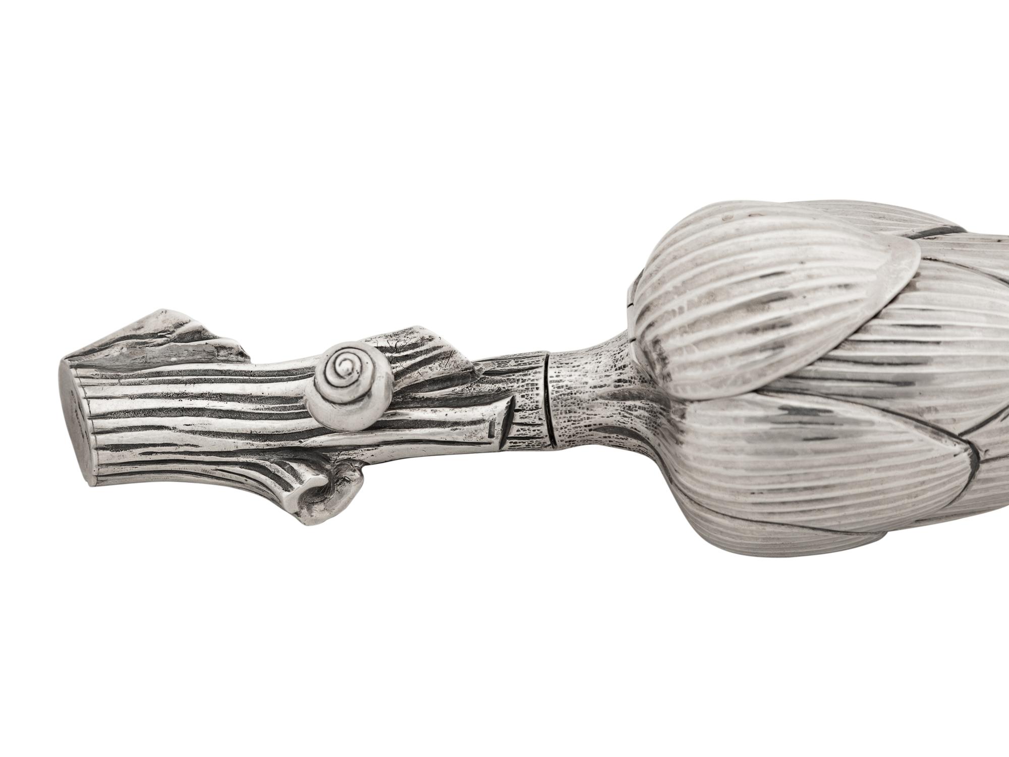 An Italian Silver Artichoke-Form Pepper Mill