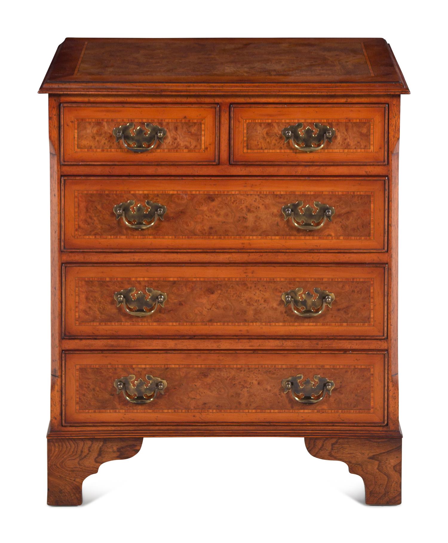 A George III Style Walnut-Veneered Chest of Drawers